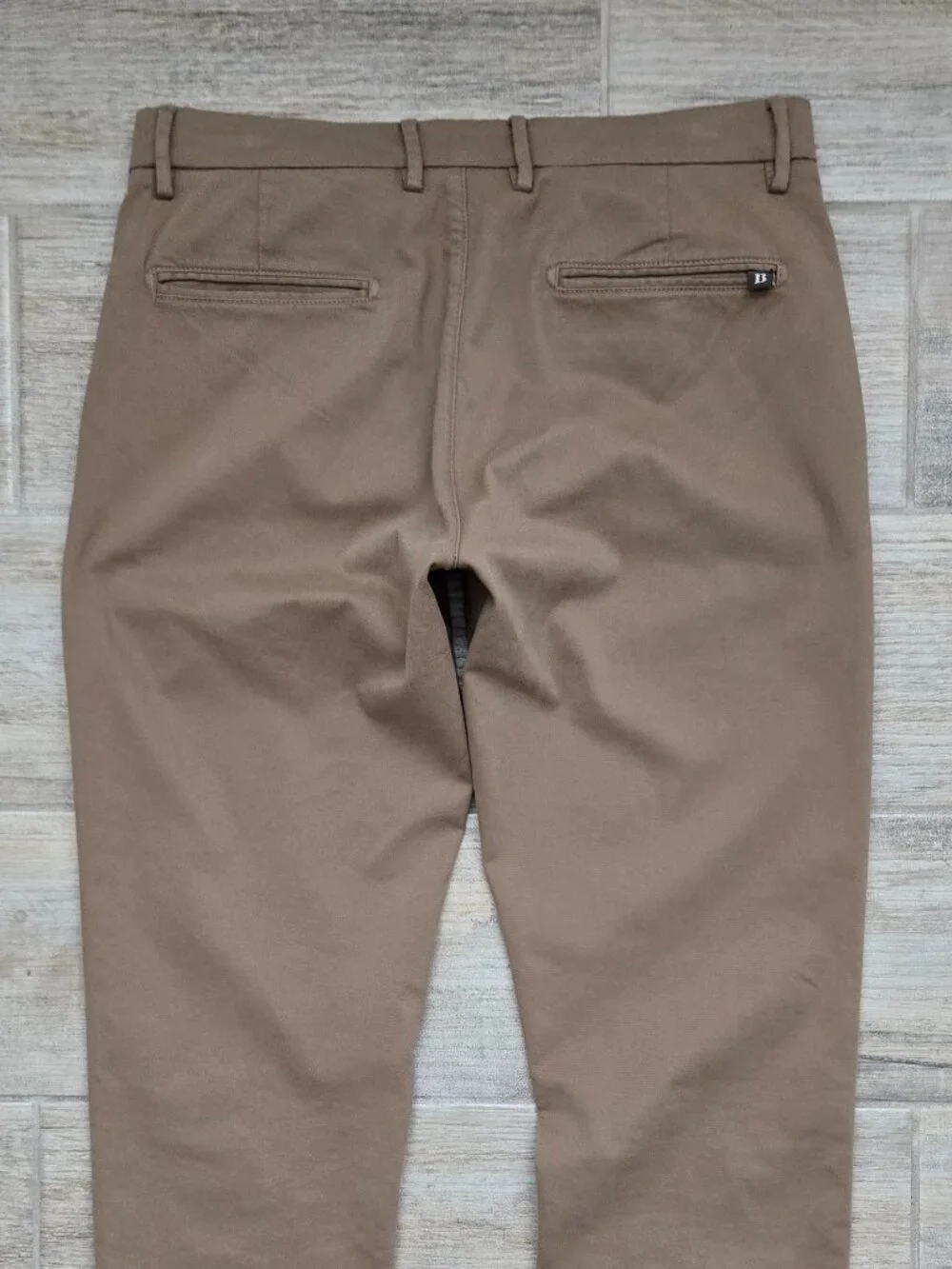 Boggi Milano Marcello Trouser Pants Mens Dark Tan Stretch Material Flat Front 31
